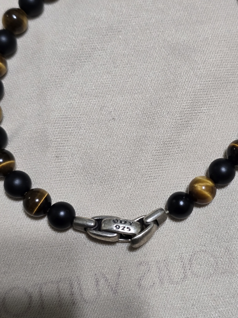 David Yurman Black and Brown Beaded Sterling Bracelet